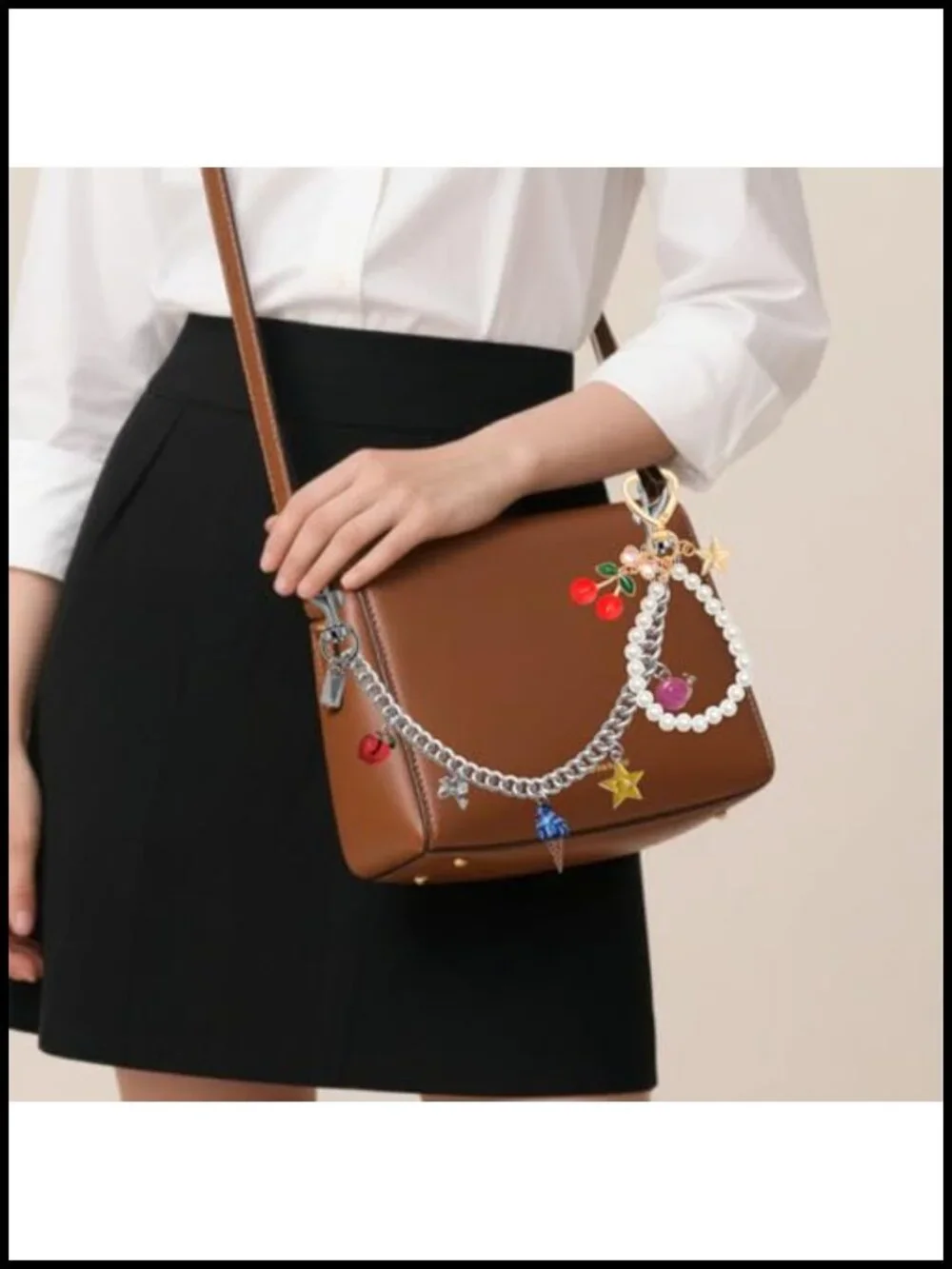 2Pc Purse Charms Bag Extender Chain Gold Whimsical Charm Set